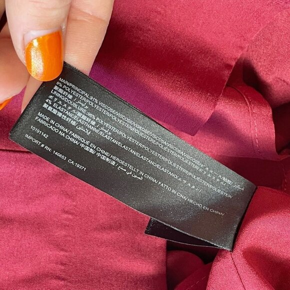 C/Meo Collective Womens Ruffle Puff Sleeve Mini Dress Red M Scoop Neck Zip - Picture 5 of 10